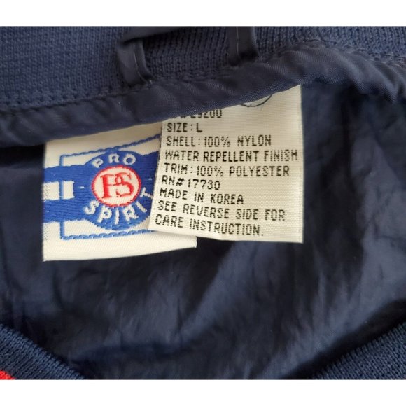 VTG Men Large Pro Spirit USA Embroidered Patch Pullover VNeck Windbreaker Jacket - Picture 2 of 6